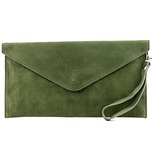 modamoda de - T106 - ital Clutch/Abendtasche aus Wildleder