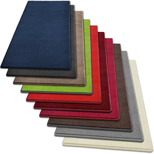 Teppich Läufer Noblesse | flauschig getufteter Flor in vielen modernen Farben | mit GUT-Siegel | Teppichläufer für Flur, Schlafzimmer, Wohnzimmer | viele Breiten & Längen (66 x 100cm, anthrazit)