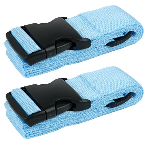 TRIXES 2er Set Blaue High-Density Verstellbare Universal Gepäckriemen Kofferriemen