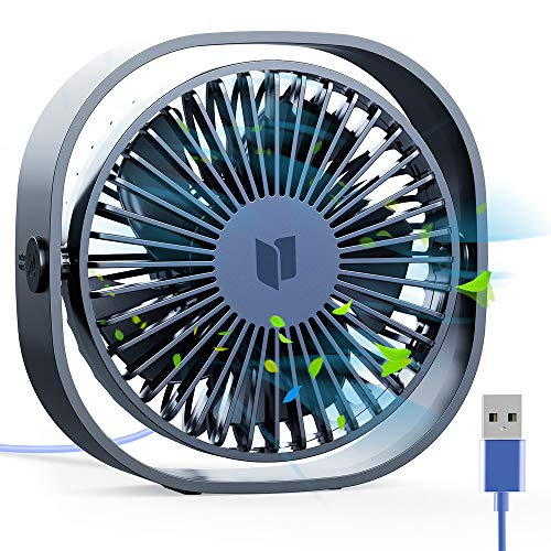 RATEL Mini USB Tischventilator, 12,5 cm Mini-Schreibtisch Ventilator mit 1,2 Meter langem Kabel, tragbar und persönlich für Zuhause und Büro - Ruhig und kraftvoll