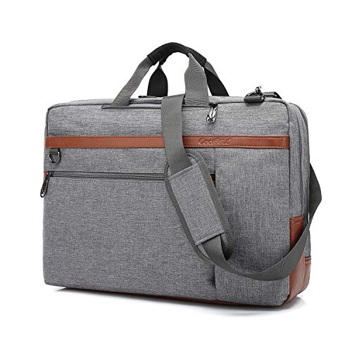 CoolBell umwandelbar Laptop Tasche Messenger Bag Herren Aktentasche Umhängetasche Multifunktionale Businesstasche Reisen Rucksack passend für 15-15,6 Zoll MacBook Notebook(Grau)