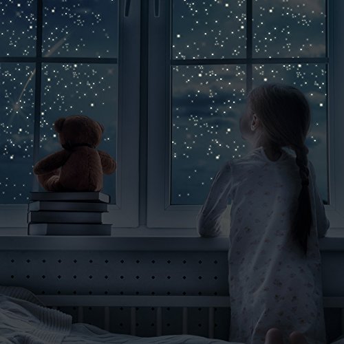 Wandkings 261 Leuchtpunkte für Sternenhimmel, extra starke Leuchtkraft, Wandsticker Leuchtaufkleber, Fluoreszierend und im Dunkeln leuchtend