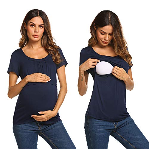 UNibelle Umstands-/Still-Shirt Kurzarm Mutterschaft T-Shirt mit Stillfunktion