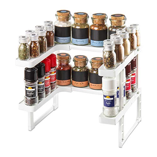 KREHMANN Gewürzregal Stackable Storage System, Küchenregal zur platzsparenden Aufbewahrung, praktischer Organizer für den Küchenschrank