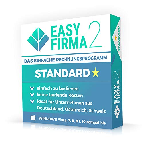 EasyFirma 2 Standard - Rechnungsprogramm für Kleinunternehmer und Handwerker. Rechnungen, Angebote, Kunden- und Artikelverwaltung, ...