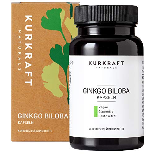 Kurkraft Ginkgo Biloba Kapseln - Einführung - OHNE Trennmittel und tierische Gelatine - Natürlicher Extrakt im 50:1 Verhältnis - ohne Zusatzstoffe - sorgfältig hergestellt in Deutschland