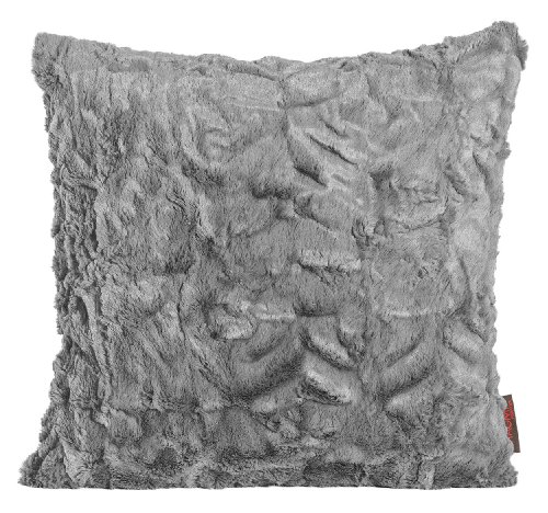 Fluffy Kissenhülle 40 x 40 cm Felloptik kuschelweicher Plüsch (005 mittelgrau) 1 Stück