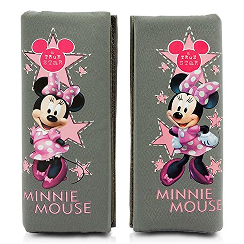 Disney Minnie MINNIE102 Sicherheitsgurt Cover Schulterpolster, Grau, Set of 2