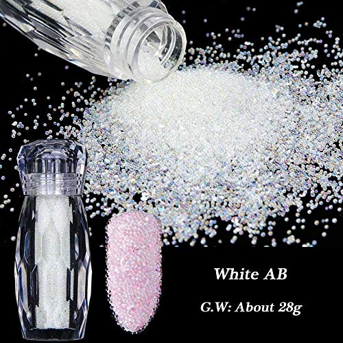 Caviar Jewelry Nagelperlen, dekorative Nägel, klar, AB, Kaviar, Zirkon, kleine Mini-Perlen, Nagelkunst, Strass-Nagelglitzer, DIY Kristalle
