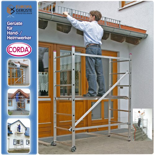 KRAUSE  lia174 Leiter Plattform-Arbeit mit 2 x 7 Trittstufe, 3 m Höhe Leiter, 1560 mm x 680 mm Plattform Durchmesser