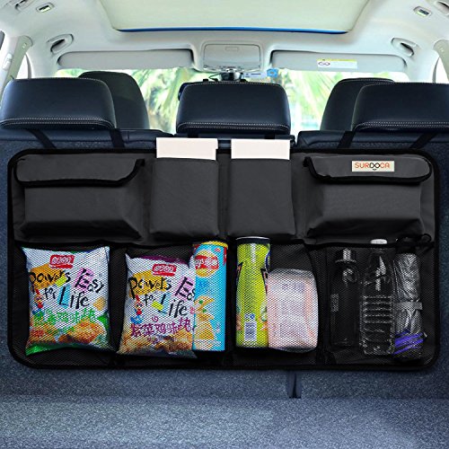 Kofferraum organizer auto, Auto netz kofferraum, SURDOCA 3rd Generation [90 * 46 cm doppelte Kapazität] ausgestattet mit [Starkes elastisches Netz & 3 Velcro-Struktur]auto tasche kofferraum. Die bessere Wahl von auto netz, Autositztasche, auto organizer, kofferraum organizer, organizer kofferraum, auto organizer kofferraum.