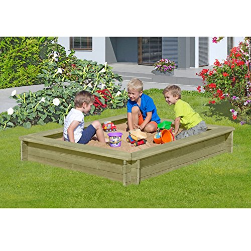 Sandkasten 180 x 180 x 30 cm aus Holz 30 mm imprägniert von Gartenpirat