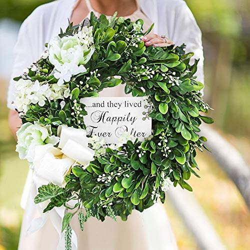 NIBESSER Kranz Deko Wandkranz Künstliche Blumen Handgefertigt Kranz Für Outdoor Türkranz Pfingstrose Rebe Blumenkranz Künstliche Dekorative Landschaftsbau Kranz