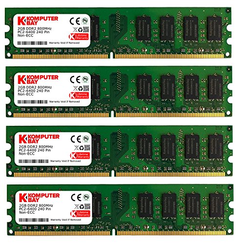 Komputerbay DIMM Speichermodule (8 GB à 4 x 2 GB, 240 Pin, 800MHz, PC2 6400 / 6300 DDR2)