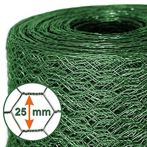 Mammut Drahtzaun / Sechskant-Geflecht | Maschenweite 25 mm | Gartenzaun | Länge und Höhe wählbar