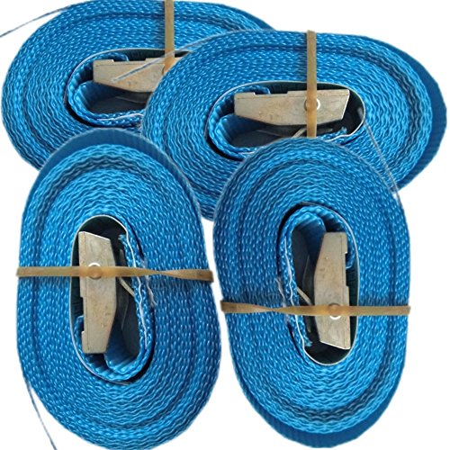 4 Spanngurte mit Klemmschloss (4m 250 Kg 25mm breite, blau)