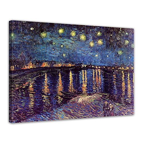 Leinwandbild - Vincent van Gogh - Sternennacht über der Rhône - 80x60cm einteilig - Alte Meister - Bilder als Leinwanddruck - Kunstdruck - Leinwandbilder - Bild auf Leinwand - Wandbild von Bilderdepot24