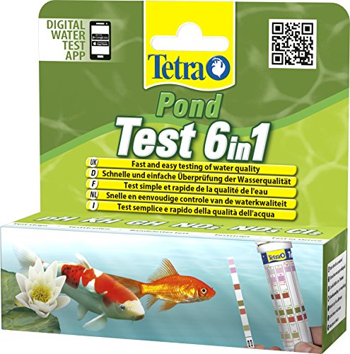 Tetra Pond Test 6in1 (Teststreifen zur Bestimmung von 6 wichtigen Wasserwerten im Gartenteich), 1 Dose (24 Streifen)