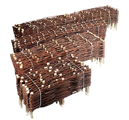 Nature LOUNGE Beeteinfassung Weide 20 x 120 cm 5er Set - Weiden Steckzaun als Beetumrandung oder Gartenabgrenzung