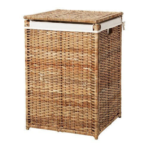 IKEA BRANÄS Wäschekorb gefüttert; aus Rattan
