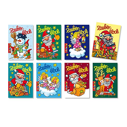 8 Zauberblöckchen im Set - Weihnachten (A8 -7,5x5,2cm) - 8 Motive - Lutz Mauder