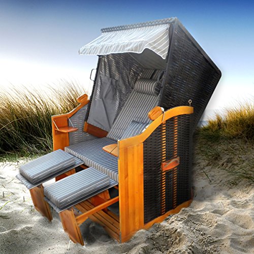 BRAST Strandkorb Premium Ostsee Sonneninsel Poly-Rattan XXL