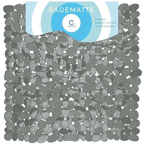 Circul Duschmatte 53 x 53 cm grau Steinoptik modern