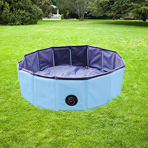 YAOBLUESEA Faltbarer Hundepool Doggy Pool Hunde Pool Badewanne Umweltfreundliche Pool für Haustier Ø 80 x 20 cm Blau