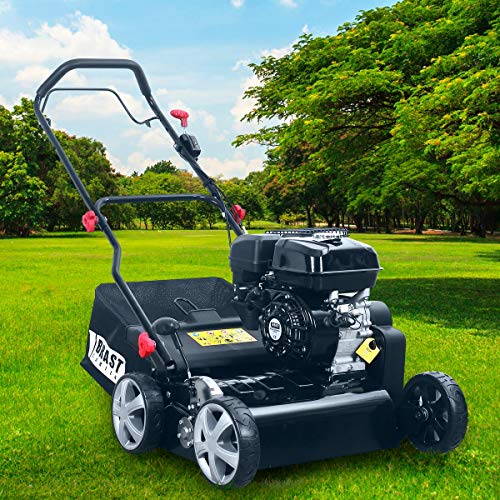BRAST Benzin Vertikutierer 3,8kW(5,2PS) 40cm Arbeitsbreite 50L Fangkorb Motordrehzahlregler Rasenlüfter 196ccm