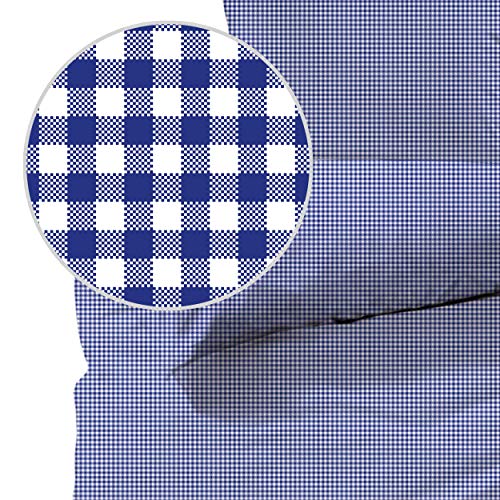 Seersucker Bettwäsche karo, Landhaus Blau, 100% Baumwolle, Bügelfrei, 135 x 200cm + 80 x 80cm, mit YKK-Qualitätsreißverschluss, kariert