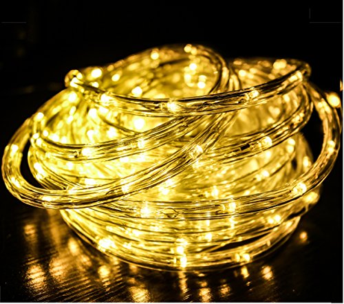 LED Lichterschlauch 10m 240er LED Lichter mit 8 Modi Innen und Außenbereich Lauflichter für Saal, Garten, Weihnachten, Hochzeit, Party - Warmweiß Lichtschläuche