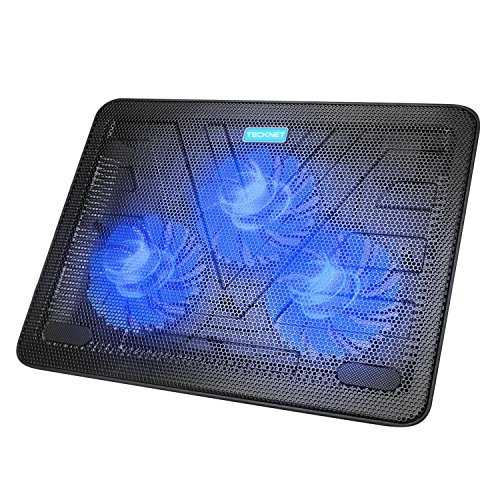 TeckNet Laptop Kühler 12-17 Zoll, Cooling Pad, Notebook Cooler Ständer Kühlpad Kühlmatte, 2 USB-Ports, 3 Lüfter mit LEDs