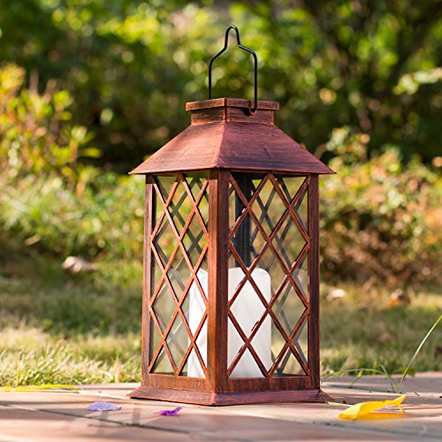 Solarlaterne für außen，TAKEMEURO Jahrgang Solarlampe mit Kerzen für Außen Gartendeko Solar Gartenlaterne