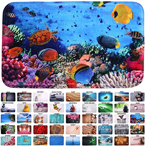 Sanilo Badteppich, viele schöne Badteppiche zur Auswahl, hochwertige Qualität, sehr weich, schnelltrocknend, waschbar (50 x 80 cm, Ocean)
