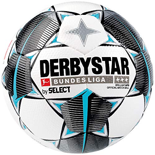 Derbystar Erwachsene Bundesliga Brillant APS Fußball, Weiss schwarz Petrol, 5