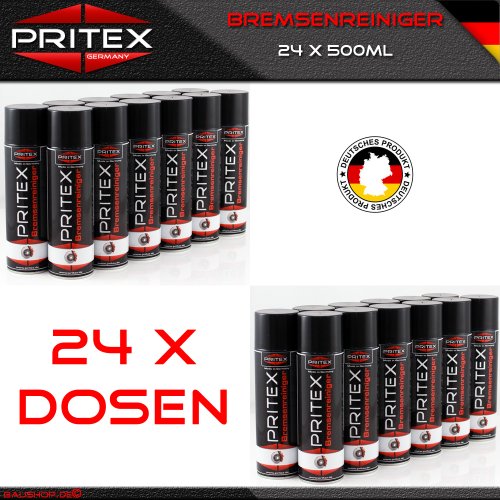 Bremsenreiniger 24 x 500ml Teilereiniger (EUR 2,80/L inkl. MwSt.) Bremsen Reiniger Spray PRITEX Qualität