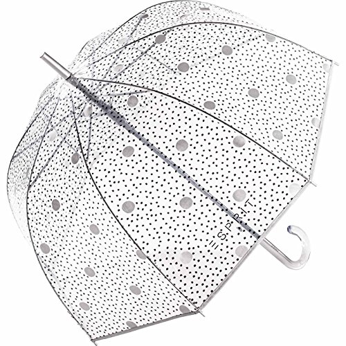 Esprit Damen Glockenschirm durchsichtig transparent Automatik Dots & Dots