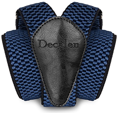 Decalen Hosenträger für Herren breit extra starken Clips Y Form Lang Eine Größe Passt Alle Männer und Damen Verschiedenen Farben (Schwarz)