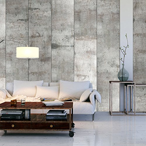 murando - PURO TAPETE - Realistische Betonoptik Tapete ohne Rapport und Versatz - Kein sich wiederholendes Muster - 10m Vlies Tapetenrolle - Wandtapete - modern design - Fototapete - Beton grau f-A-0050-j-a