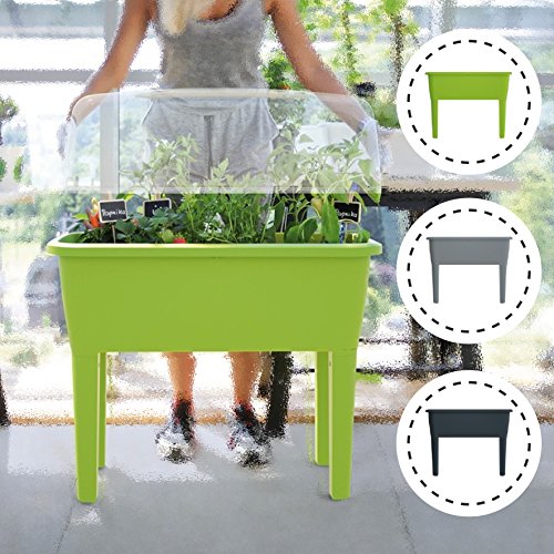 Hochbeet Blumentopf Anzuchttopf Pflanzkasten Blumenkasten Gewächshaus Urban Gardening 3 Farben (Anthrazit)