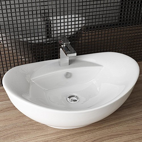 DESIGN KERAMIK WASCHTISCH AUFSATZ WASCHBECKEN WASCHPLATZ FÜR BADEZIMMER GÄSTE WC A82