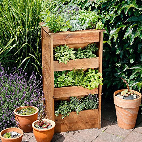Hochbeet Kräuterturm aus Akazienholz