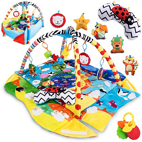 Lionelo Anika 2in1 Baby Krabbeldecke mit Spielbogen, Laufstallfunktion, Spielbogen, ab Geburt nutzbar
