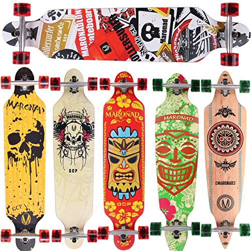[Maronad.GCP] Longboard Skateboard drop through Race Cruiser ABEC-11 Skateboard 104x24cm Streetsurfer skaten SAT