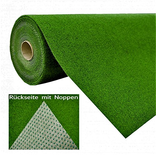 Rasenteppich Kunstrasen mit Noppen Grün nach Maß - Höhe: 5,5 mm - Gewicht: 1.150 g/m² - versandkostenfrei schadstoffgeprüft schmutzresistent robust strapazierfähig Balkon Terrasse Camping Freizeit , Größe Auswählen:400 x 150 cm