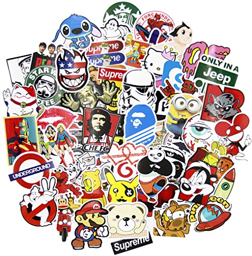 Sanmatic Aufkleber Pack [200pcs], Aufkleber Decals Vinyls für Laptop, Autos, Motorrad, Fahrrad, Skateboard Gepäck, Autoaufkleber Hippie Decals Bombe Wasserdicht