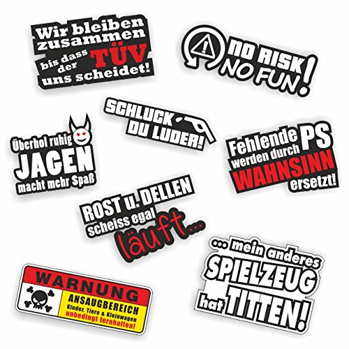 8 Aufkleber Set Shocker Hand Auto Aufkleber JDM Tuning OEM DUB Decal Stickerbomb Bombing Sticker illest dapper fun oldschool