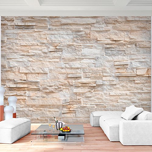 Fototapete Steinwand 3D Effekt 352 x 250 cm Vlies Wand Tapete Wohnzimmer Schlafzimmer Büro Flur Dekoration Wandbilder XXL Moderne Wanddeko 100% MADE IN GERMANY -Stein Steinmauer Steinoptik Runa Tapeten 9082011a