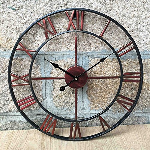 Groß 47 Cm Classic Vintage Gusseisen Schmiedeeisen Garten-Wand montiert Uhr im