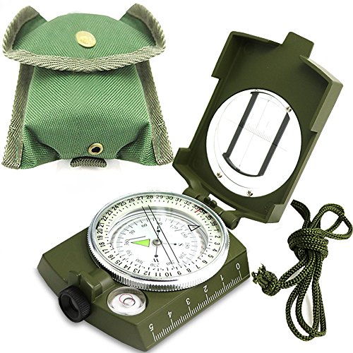 LongChuan Kompass kompass Wandern Wasserdicht Wandern Militär Navigation Kompass mit Fluoreszierendem Design, Perfekt für Camping Wandern und andere Outdoor-Aktivitäten